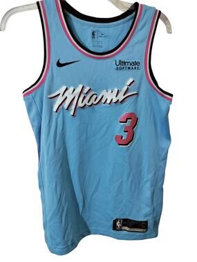 M1232) Nike Dwayne Wade Miami Heat Jersey City Edition Swingman M/44